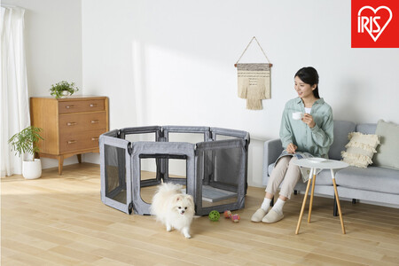 ペット 洗える折りたたみペットサークル AOPS-8P グレー