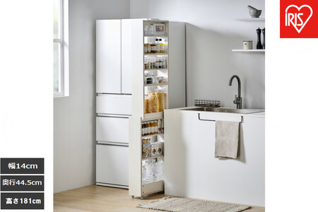 キッチン隙間収納ラック　KSRーH140　ホワイト