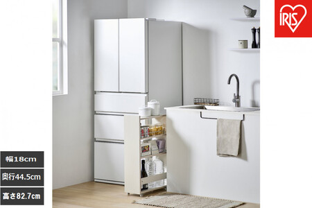 キッチン隙間収納ラック　KSRーL180　ホワイト