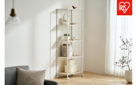 カラーメタルラック　ウッドボード付き CMM-55165B ホワイト