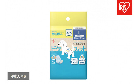 [4枚入×6個]ペット用おむつ ピタフィット L 男の子用 MNPD-L4