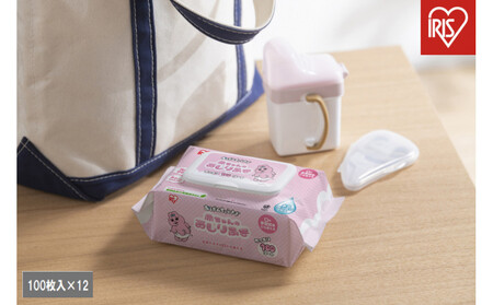 [100枚入×12個]おぱんちゅうさぎ 赤ちゃんのおしりふき OAO-100