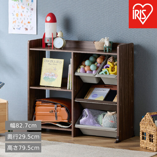 本棚付トイハウスラック HTHR-34R ウォールナット