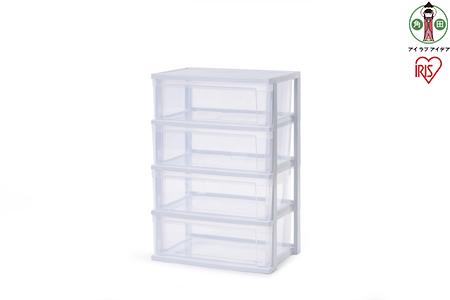 ワイドチェストNSW-544ホワイト／クリア アイリスオーヤマ