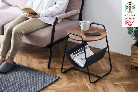 スチールフレームサイドテーブル　SFST-400F　ウォールナット アイリスオーヤマ