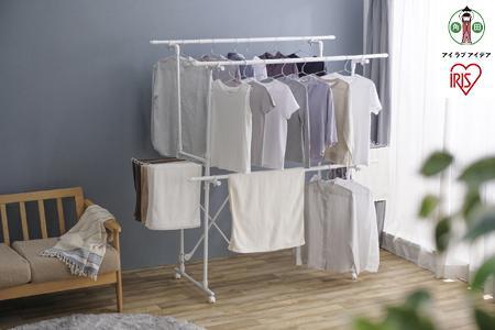 組み立て簡単たっぷりスタイル物干しKTM-2018STホワイト アイリスオーヤマ