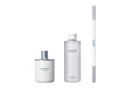 SHIRO キンモクセイ フレグランスディフューザーキット(容器+詰め替え用リキッド+スティック 3点セット) 300mL 3ヶ月目安 [01753]