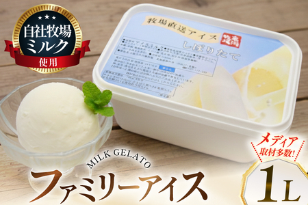 テレビで紹介! アイス ジェラート ミルク 1L ファミリーサイズ [岩瀬牧場 北海道 砂川市 12260967]