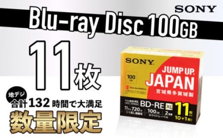 ソニー ブルーレイディスク 3層(100GB) 11枚パック 【04209-0175】 日用品 ブルーレイディスク 日用品 日本製 高品質 ストレージ 保存用 11BNE3VZPS2