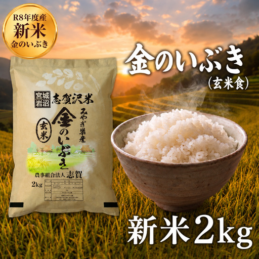 新米 令和8年産 金のいぶき 2kg 玄米
