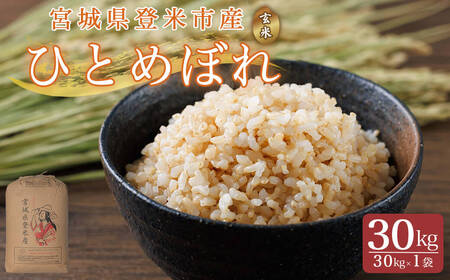 ≪令和7年産≫こだわりの登米産 ひとめぼれ 玄米 30kg(30kg×1袋) 登米市産 米 お米 おこめ ごはん ご飯 玄米 おにぎり お弁当 30キロ [宮城商事株式会社]tm471