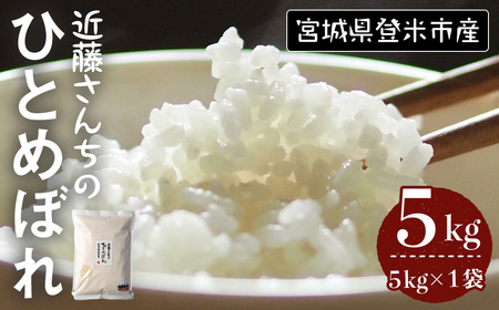 ≪令和7年産≫ ひとめぼれ 精米5kg 宮城県登米市産 お米 おこめ 米 コメ 白米 ご飯 ごはん おにぎり お弁当 【株式会社近藤農産】tm496
