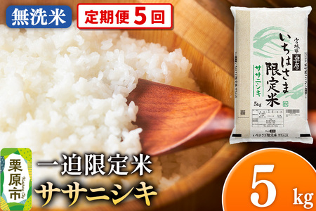 [定期便5回][無洗米]令和7年産 一迫限定米 ササニシキ 5kg