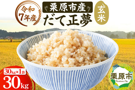 [令和7年産][玄米]栗原市産 だて正夢 30kg (30kg×1袋) ブランド米 黒澤農産 宮城県 栗原市