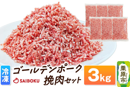 肉 豚 【冷凍】ゴールデンポーク 挽肉 3kg セット