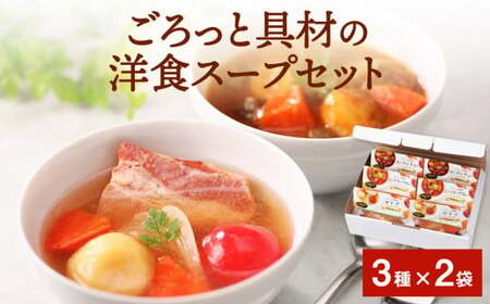ごろっと具材の洋食スープセット 3種6個(ポトフ・スープカレー・ポークシチュー) レトルト 国産 常温保存 惣菜 ローリングストック レンジアップ