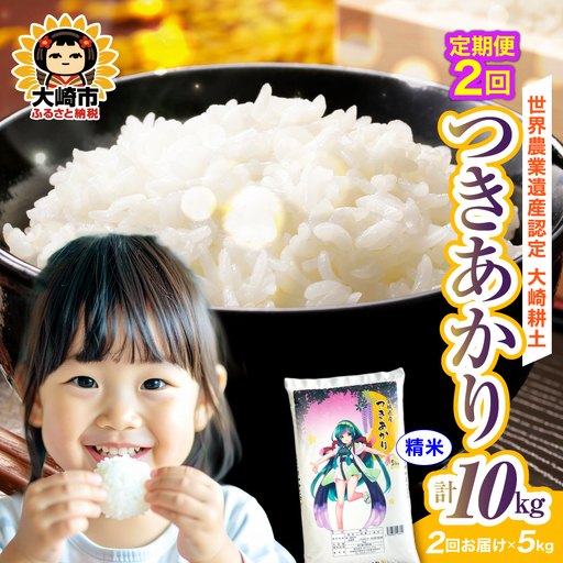 定期便[精米]令和7年 宮城県産 つきあかり 5kg×2回(計10kg) | ot006-ta-5kg-r704-t2