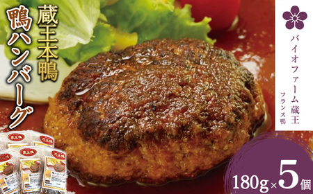 蔵王本鴨 鴨ハンバーグ180g×5個(計900g) [04301-0880]