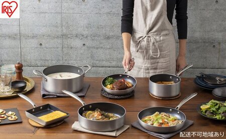 フライパンセット ダイヤモンドグレイス 10点セット DG-SE10 シルバー アイリスオーヤマ ダイヤモンドコートパン なべ 料理 ダイヤモンドコーティング 耐摩耗性 調理器具 ih ガス 卵焼き機 エッグパン 取っ手一体型
