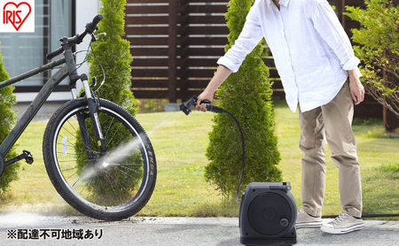 フルカバーホースリールJET 10M FHJ-10 ダークグレー/ブラック ホース ホースリール 散水ホース 水まきホース 10m フルカバー カバー付き 水やり 水撒き 散水 ガーデニング 家庭菜園 洗車 掃除 アイリスオーヤマ 新生活