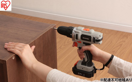 充電式ドライバドリル10.8V JCD28TC サンドベージュ 電動ドライバー 電動ドリル ドライバ ドリル Type-C充電 バッテリー 小型 式 10.8V アイリスオーヤマ 穴あけ 軽量 ドライバー トルク調整 ビットセット 家具 組立 電動工具 DIY