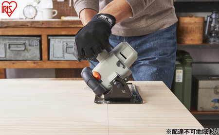 充電式丸のこ10.8V JSC125TC サンドベージュ マルノコ 丸ノコ 充電式 10.8V 電動 電気のこぎり アイリスオーヤマ 鋸 替刃 木工用 傾斜 のこガイド 平行定規 Type-C バッテリー コードレス 電動工具 DIY