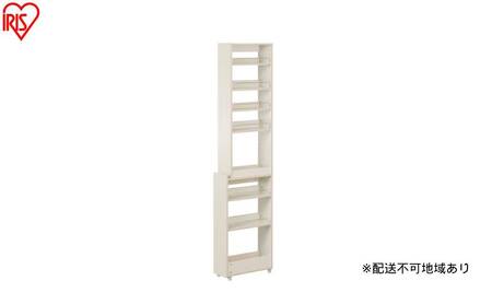 キッチン隙間収納ラック KSR-H180 ホワイト 隙間収納 すきま ラック 18cm キッチン スリム キャスター付き ストッカー おしゃれ パントリー 棚 薄型 冷蔵庫横 洗面所 アイリスオーヤマ ハイタイプ