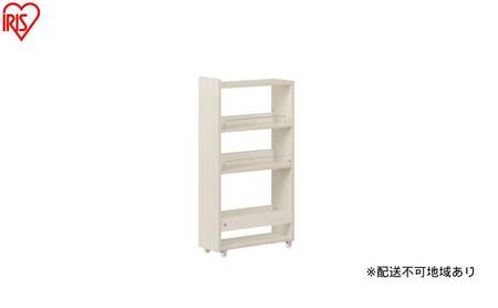 キッチン隙間収納ラック KSR-L160 ホワイト 隙間収納 すきま ラック 16cm キッチン スリム キャスター付き ストッカー おしゃれ パントリー 棚 薄型 冷蔵庫横 洗面所 アイリスオーヤマ ロータイプ