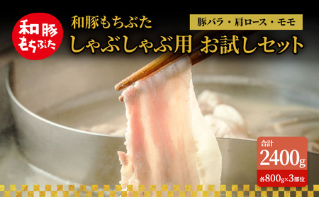 和豚もちぶた お試しセット しゃぶしゃぶ用 2400g 800g×3部位 豚バラ 肩ロース モモ