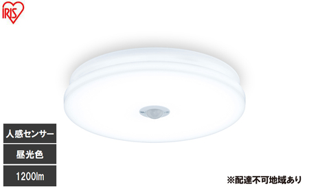 LED小型シーリングライト 人感センサー付 昼光色 SCL12D-MS-U2 シーリングライト LED 小型 薄型 led おしゃれ 照明 照明器具 アイリスオーヤマ 天井 簡単取付 省エネ コンパクト キッチン 廊下 トイレ 人感 人感センサー