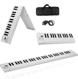 折りたたみ 電子ピアノ 61鍵盤 日本語表記 充電式 ワイヤレス 入門用 初心者 大人 子供 電子キーボード 電子 ピアノ キーボード 折りたたみ式 折り畳み 練習 楽器 録音 再生 リズム 音色 自動伴奏 スリム SunRuck SR-DP08F-WH