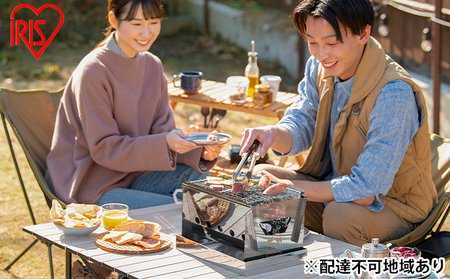 バーベキューコンロ 卓上 ミニ 1〜2人用 CBBQ-300 BBQコンロ シルバー アイリスオーヤマ