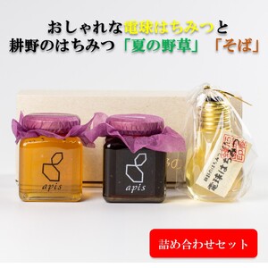 可愛らしい形はギフトにもピッタリ! 電球はちみつと定番はちみつ2種セット