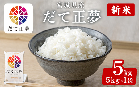 [先行予約!2025年11月から順次発送予定][令和7年産 新米]宮城県産 だて正夢 5kg お米 おこめ 米 コメ 白米 ご飯 ごはん 伊達 だてまさゆめ おにぎり お弁当 ブランド米 5kg[株式会社パールライス宮城]ta355