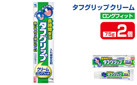 長時間安定タフグリップクリーム 75g×2個 小林製薬 入れ歯安定剤 入れ歯 義歯 オーラルケア 歯 衛生用品 日用品 口腔ケア 口内清潔 歯の健康[CGC]ta591