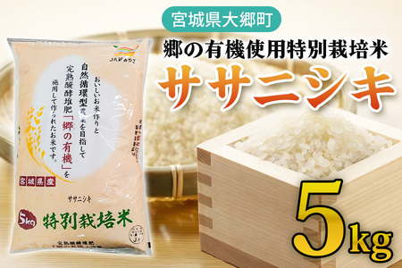 令和6年産 郷の有機使用特別栽培米 ササニシキ 5kg|新米 令和6年産 2024年産 お米 米 こめ 精米 白米 宮城産 [0222]