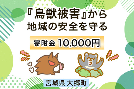 宮城県大郷町への寄付 (返礼品はありません) 鳥獣被害から地域の安全を守る イノシシ・熊出没防止対策・環境整備へのご支援を【寄附額1万円】 [0279]