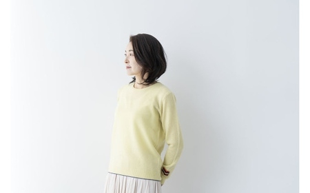 カシミヤ ニット セーター 女性用サイズ:M(38)カシミヤ  (L.イエロー)≪白田のカシミヤ≫ 