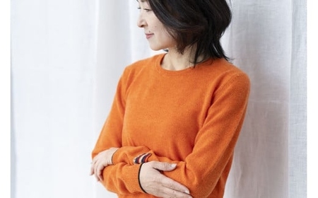 カシミヤ ニット セーター 女性用サイズ:M(38)カシミヤ (キャロット)≪白田のカシミヤ≫