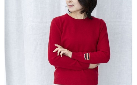 カシミヤ ニット セーター 女性用サイズ:LL(42) (レッド)≪白田のカシミヤ≫