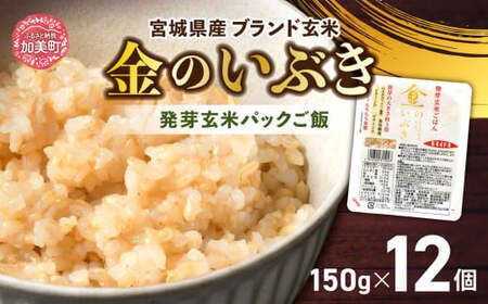 玄米 パックご飯 宮城県産「 金のいぶき 」発芽玄米 パック ごはん ( 150g × 12個 ) 金のおいしさ! [ 宮城ブランド ][ JA加美よつば農業協同組合 宮城県 加美町 44581462] レトルト ごはん ご飯 レトルト レンジ レンチン かんたん パックライス ライス 米 簡単 お手軽 アウトドア キャンプ 備蓄 非常食セット 非常食 防災グッズ 保存食 常備 防災