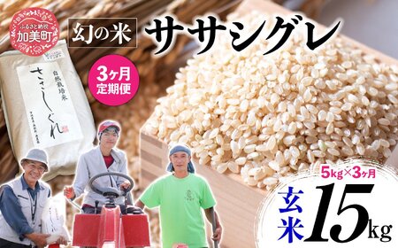 [ 3回 定期便 ]ササシグレ 玄米 5kg × 3回 ( 合計 15kg )げんまい 米 こめ おこめ お米 ささしぐれ おいしい