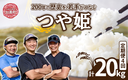 [5kg×4回 計20kg] 米 宮城県産 つや姫 定期便 [ 令和7年産 新米 ] ブランド米 白米 精米 ご飯 ごはん コメ こめ お米 小分け 家庭用 結心ファーム [ 宮城県 加美町 ] | yu-th05-t4-r7
