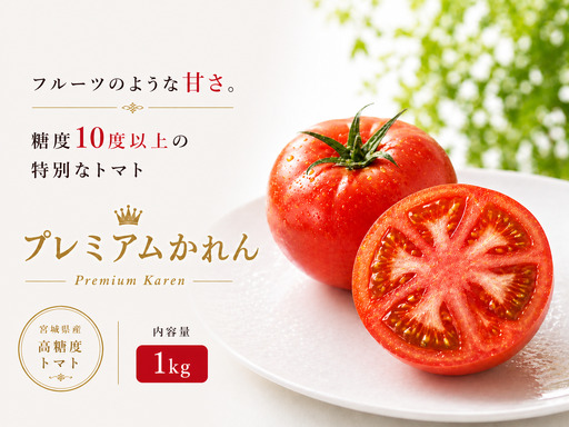 [糖度10度以上!]プレミアムかれん1kg とまと 野菜 トマト[delf038]