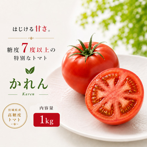 トマト[かれん] マイルドかれん 1kg(箱満杯詰め) / 野菜 トマト[delf021]