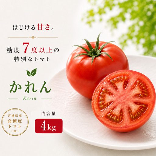 [糖度7度以上]トマト かれん1kg とまと 野菜[delf025]