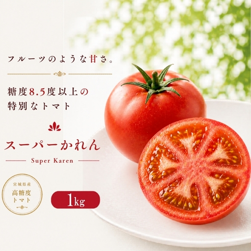 [糖度8.5度以上]トマト かれん 1kg箱 / とまと 野菜 [delf029]