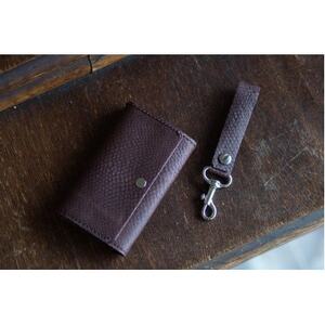 [Dear Fish]女川銀鮭レザー カードケース(名刺入れ)/キーホルダーセット Color:錆