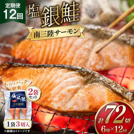 12回 定期便 塩銀鮭パック 3切×2袋×12回 総計24袋 [たみこの海パック 宮城県 南三陸町 m304amh560084]