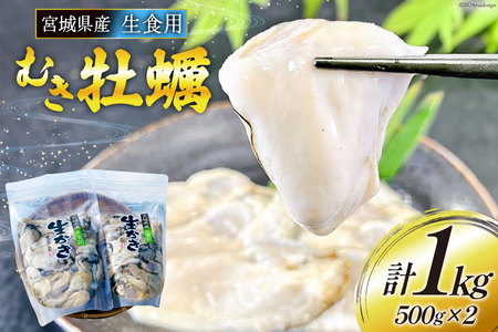 【期間限定発送】 宮城県産 むき牡蠣 生食用 500g×2p 計1kg [及新 宮城県 南三陸町 30aw0005] かき カキ 牡蠣 生牡蠣 貝 魚介類 剥き身 むき身 殻なし 冷蔵 新鮮 なべ カキフライ 牡蠣ご飯 濃厚